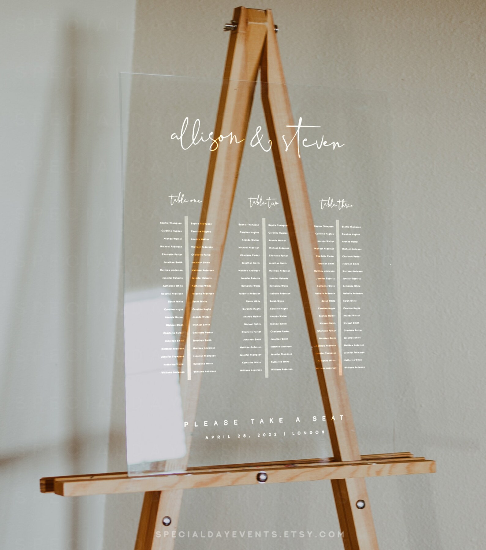 Long Table Seating Chart Seating Chart Template Seating Etsy