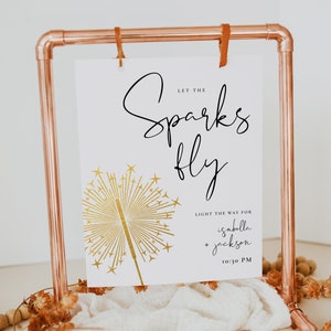 Let the Sparks Fly Sign, Let Love Sparkle, Sparkle Send Off Sign, Sparkle Send Off, Wedding Sparkler Send Off Sign, Send Off Wedding, Amelia