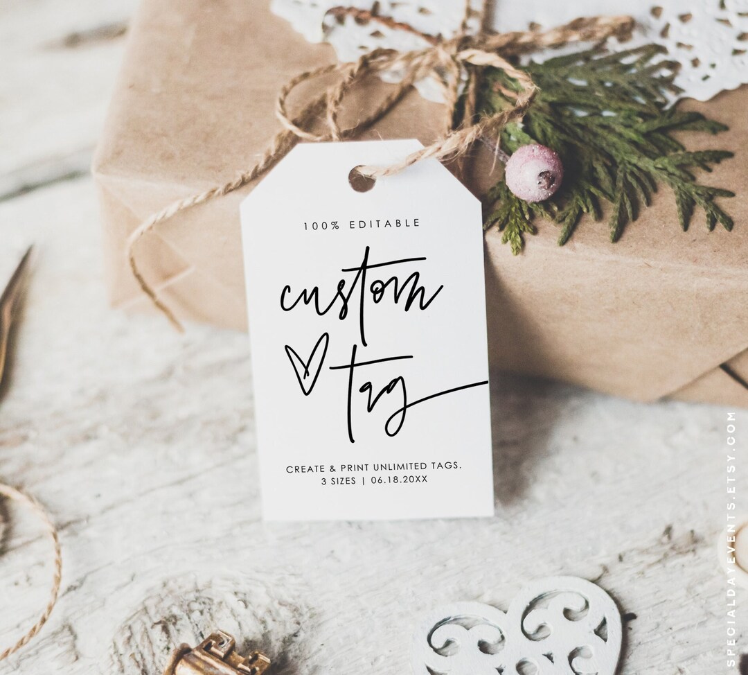Custom Tags Custom Tags Template Thank You Tags Wedding Etsy