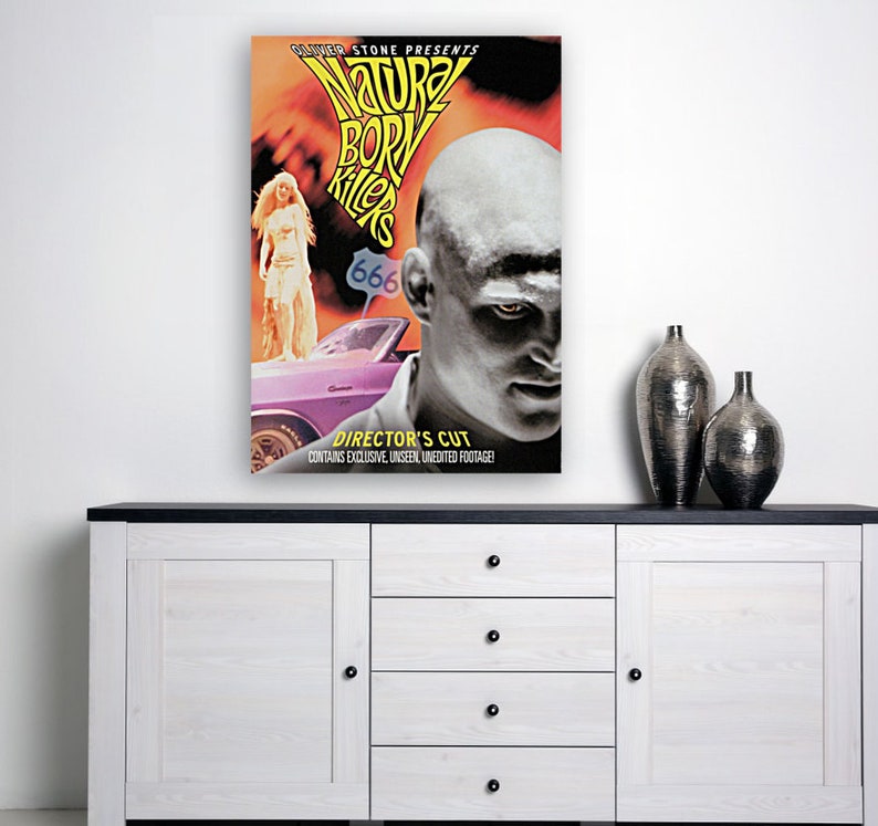 Natural born killers movie 1994 Poster print canvas movie print vintage born killer canvas print Illustration vintage poster home decor