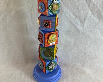 Turm Quilt - Polymer Clay - Mixed Media Mosaik