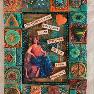 Boho Bold - Polymer Clay - Mixed Media Mosaic