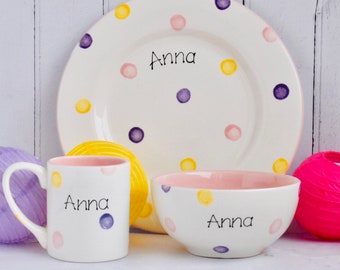 Spersonalizowany zestaw obiadowy Spotty Dotty
