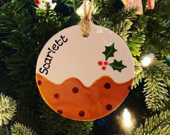 Personalised Christmas Pud Tree Decoration