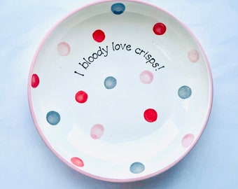 Spersonalizowana duża miska śniadaniowa w kropki