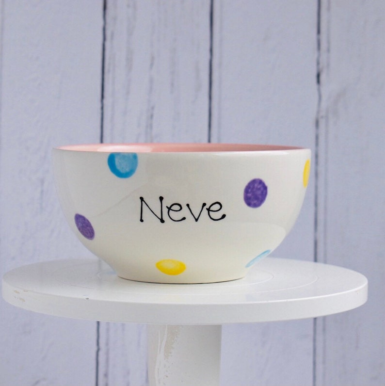 Personalised Spotty Dotty Cereal Bowl image 6