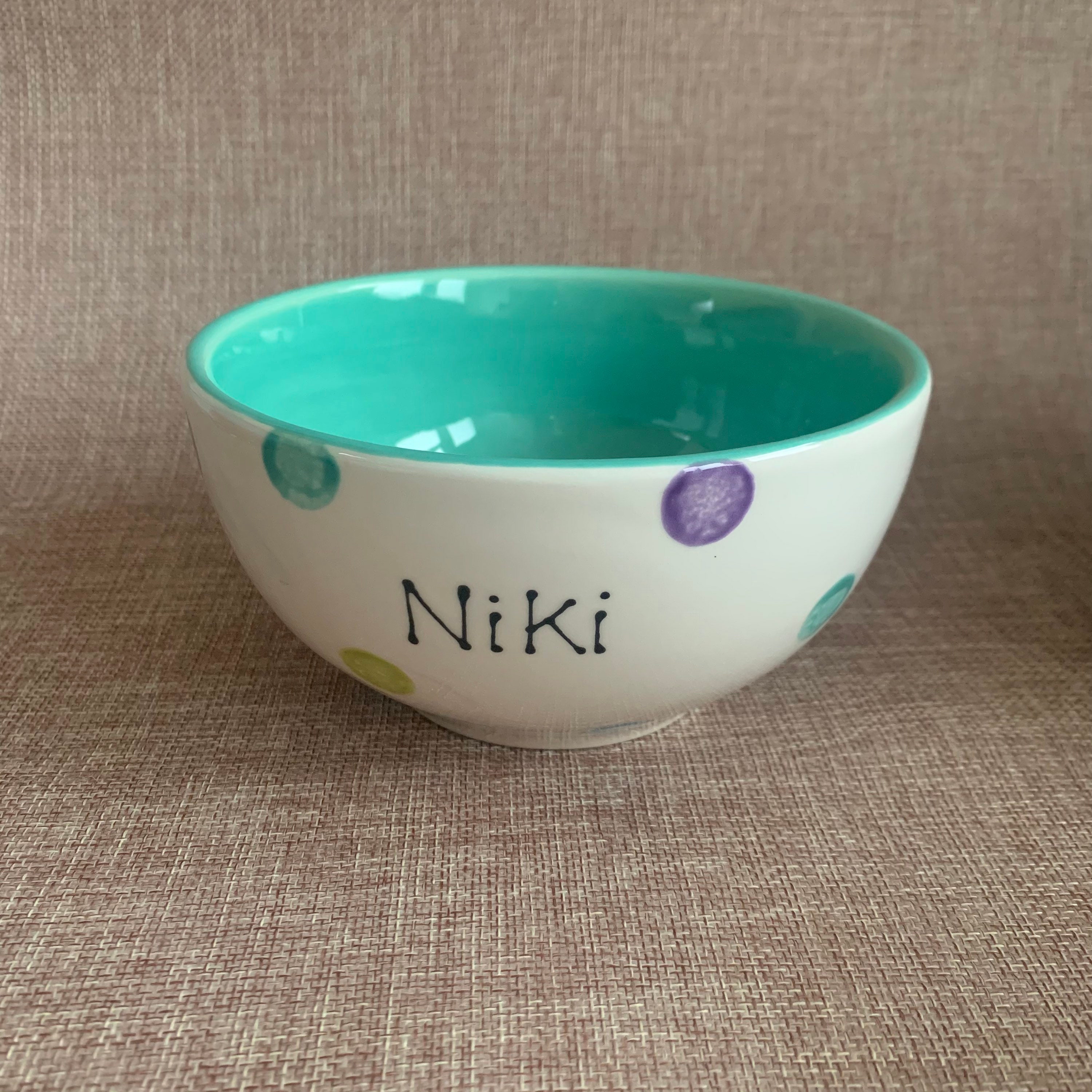 Personalised Spotty Dotty Cereal Bowl Etsy