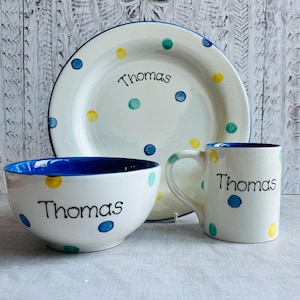 Personalised Spotty Dotty Breakfast Set