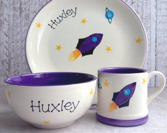 Personalised Rocket Dinner Set