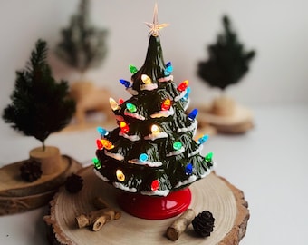 Vintage Style Ceramic Light Up Christmas Tree