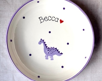 Personalised Dinosaur Pasta Bowl/ Plate