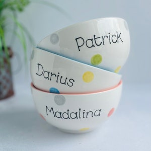 Personalised Spotty Dotty Cereal Bowl image 2