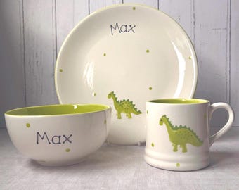 Personalised Dinosaur Dinner Set
