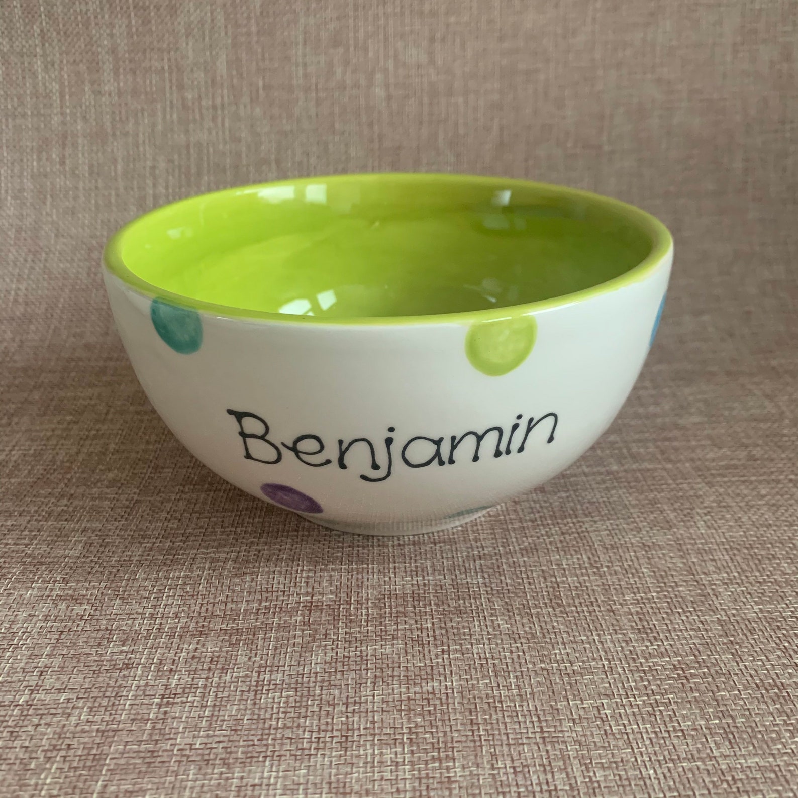 Personalised Spotty Dotty Cereal Bowl Etsy