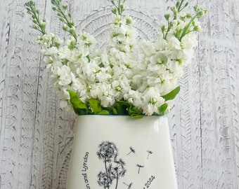 Hand-Decorated Ceramic Flower Vase - can be personalised