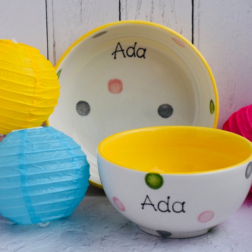 Personalised Spotty Dotty Cereal Bowl Etsy UK