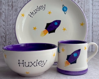 Personalised Rocket Dinner Set