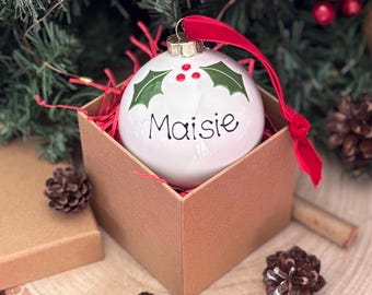 Spersonalizowana, ręcznie malowana klasyczna bombka świąteczna