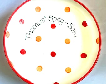 Spersonalizowana miska na makaron w kropki