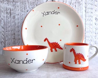 Personalised Dinosaur Breakfast Set