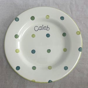 Personalised Spotty Dotty Dinner Plate