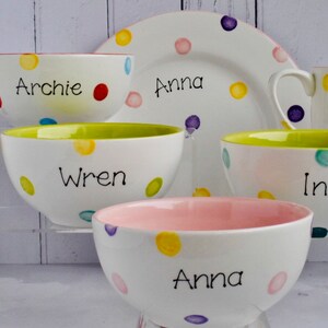 Personalised Spotty Dotty Cereal Bowl image 5