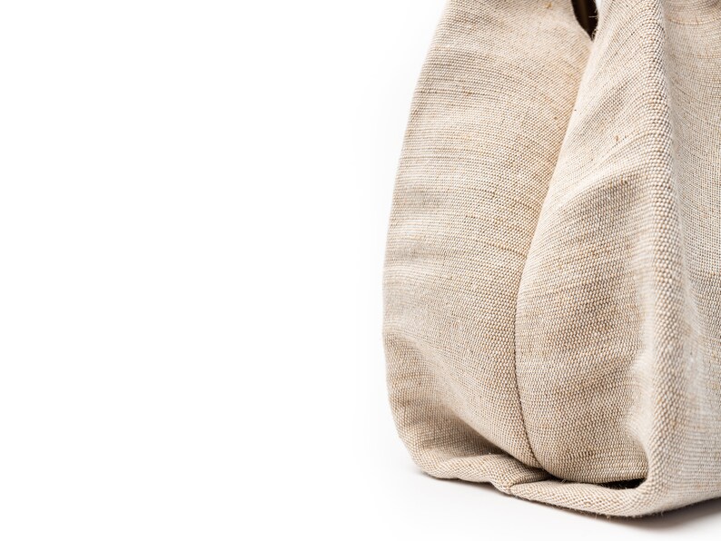 Beige shopper bag Tote bag made of natural materials Handmade bag with jute \u0421anvas bag Stylish shopper bag.Extra large bag
