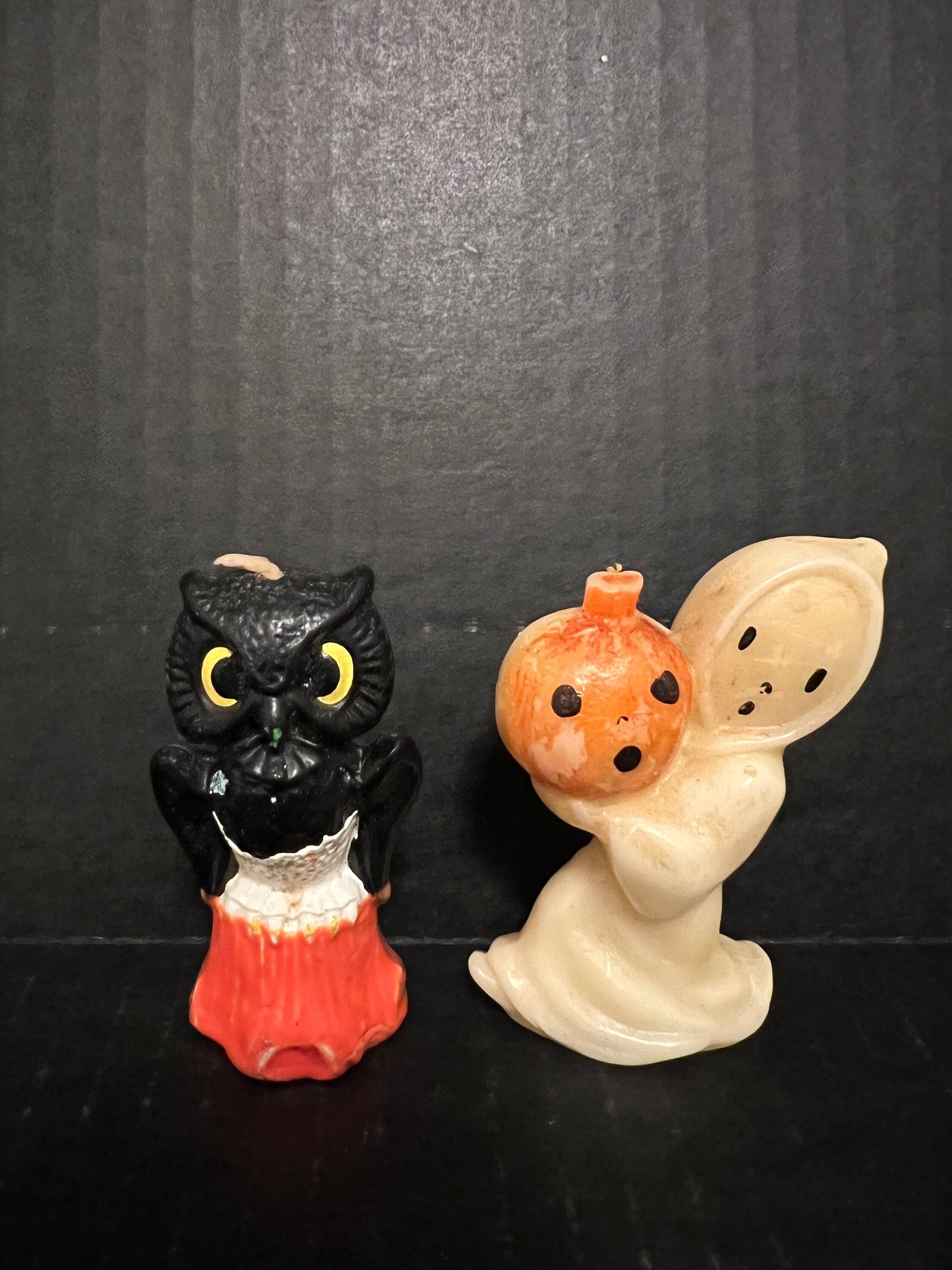 Vintage Halloween Gurley Owl Candle and Gurley Ghost Holding Etsy