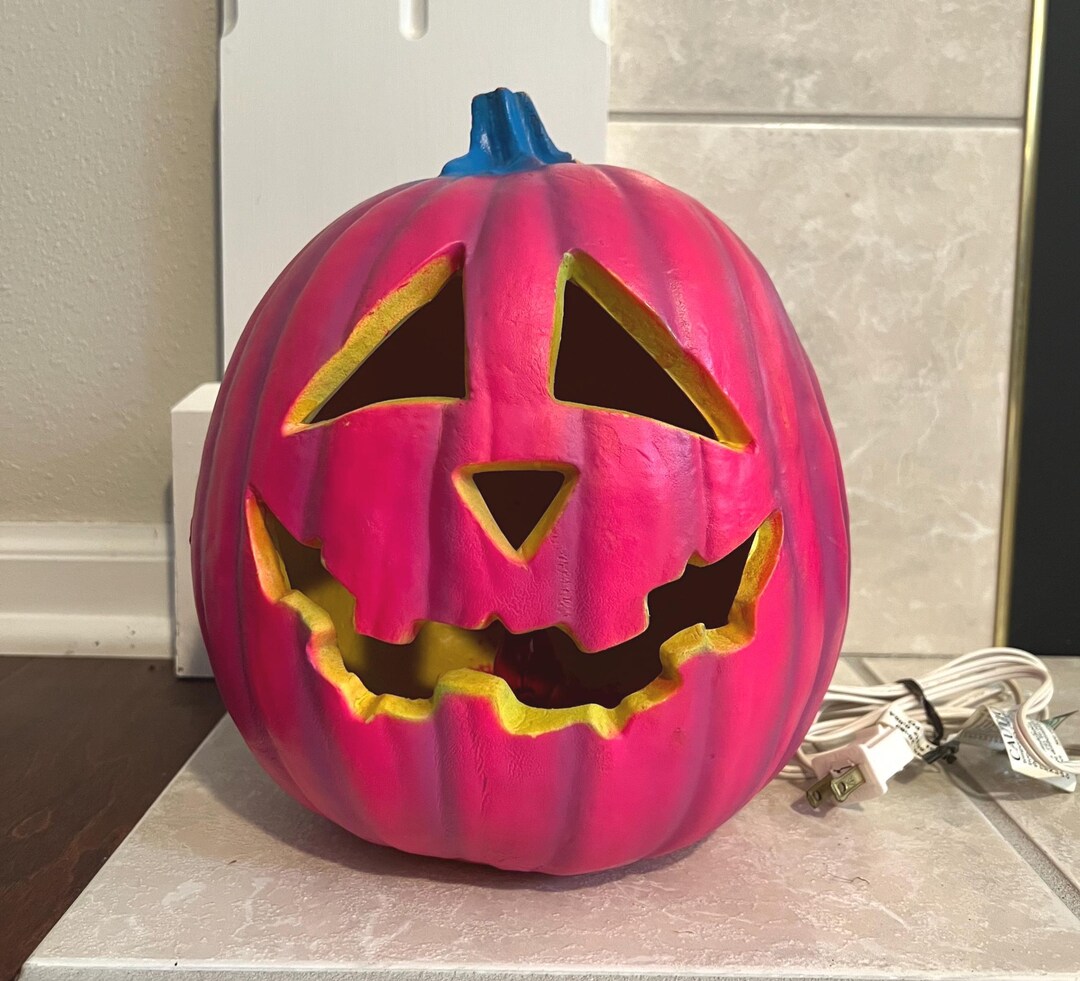 Vintage Halloween Pumpkin Trendmasters Foam Blow Mold Jack O Lantern ...