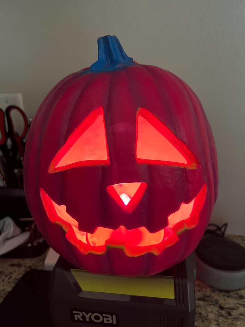 Vintage Halloween Pumpkin Trendmasters Foam Blow Mold Jack O Lantern ...