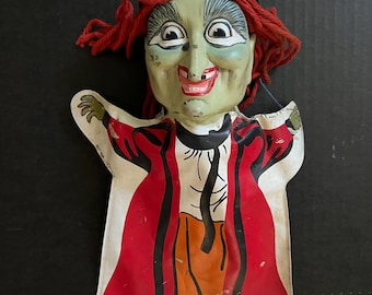 Vintage Halloween Witch Puppet Wilhelmina W. Witchie - Poo Hand Puppet From H.R. Pufnstuf Remco 1970 Sid & Marty Krofft RARE