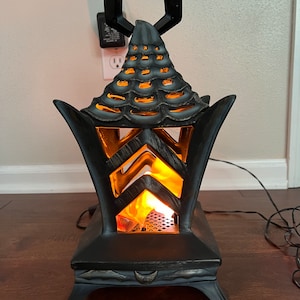 Vintage Halloween Gemmy Halloween Flickering Flame Gothic Lantern Prop