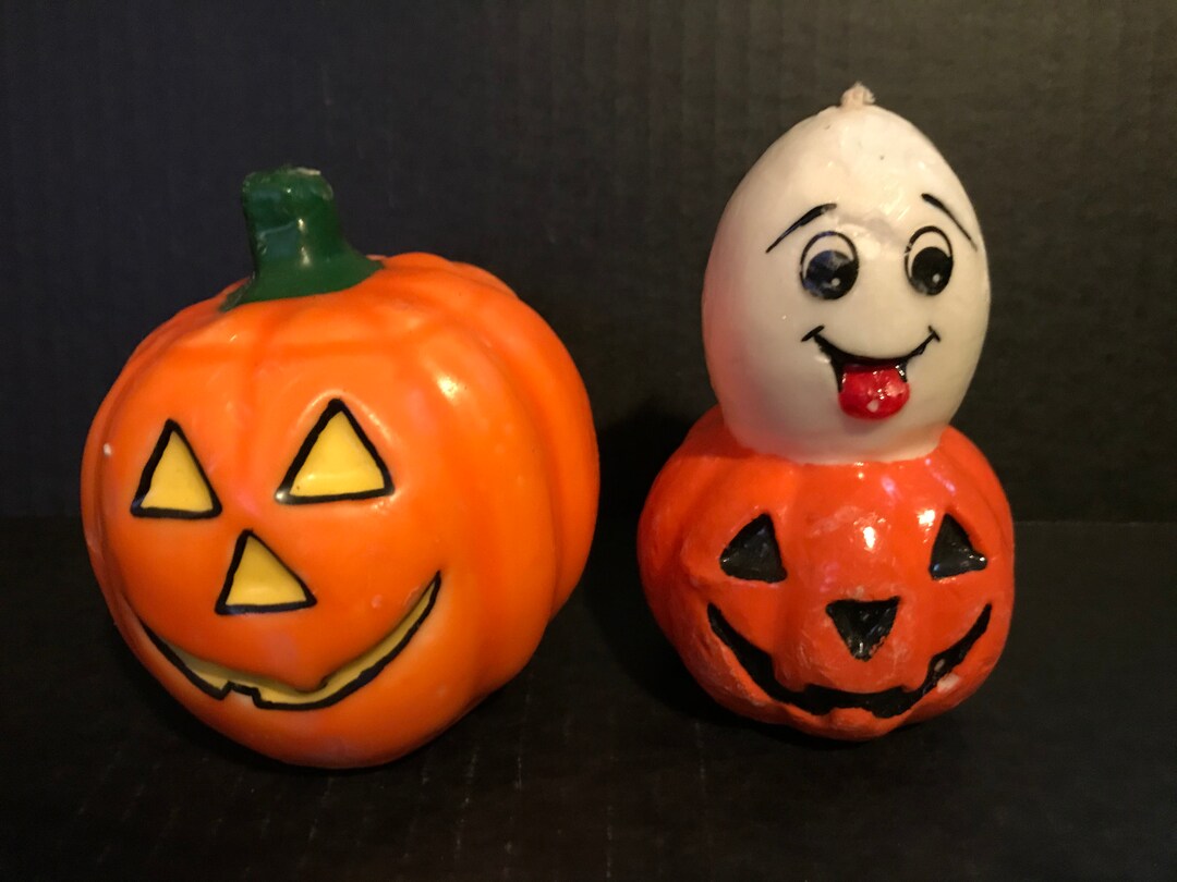 Rare Vintage Halloween Ghost Pumpkin and Jack O Lantern Candles - Etsy