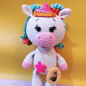 Unicorn crochet pattern PDF, Amigurumi stuffed animal unicorn, PDF Download instruction