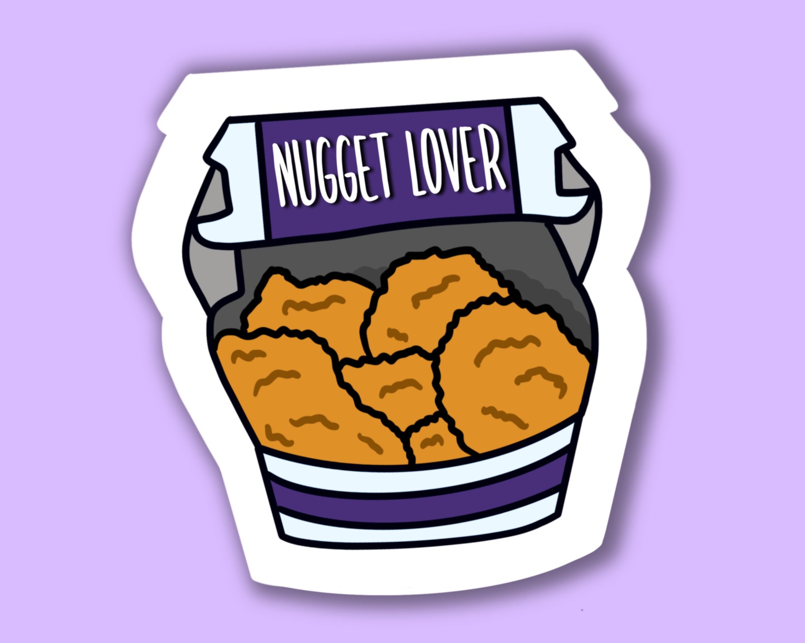 NUGGET LOVER Chicken Nuggets Box Fast Food Lovers Purple Etsy UK