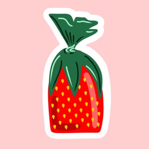 DOCE DE MORANGO Doce Duro Vovó Reminiscências Doces Retro Vermelho Verde Amarelo Confeito Dia dos Namorados Adesivo e ou Marcador de Página