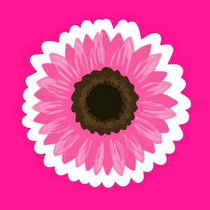Sticker pour ordinateur portable résistant aux intempéries ROSE VIF TOURNESOL