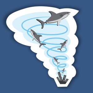 SHARKNADO SHARK WEEK Haifischliebhaber Lustiger Film Aufkleber und oder Lesezeichen