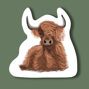 HIGHLAND KUH Aufkleber Wetterfester Laptop-Aufkleber