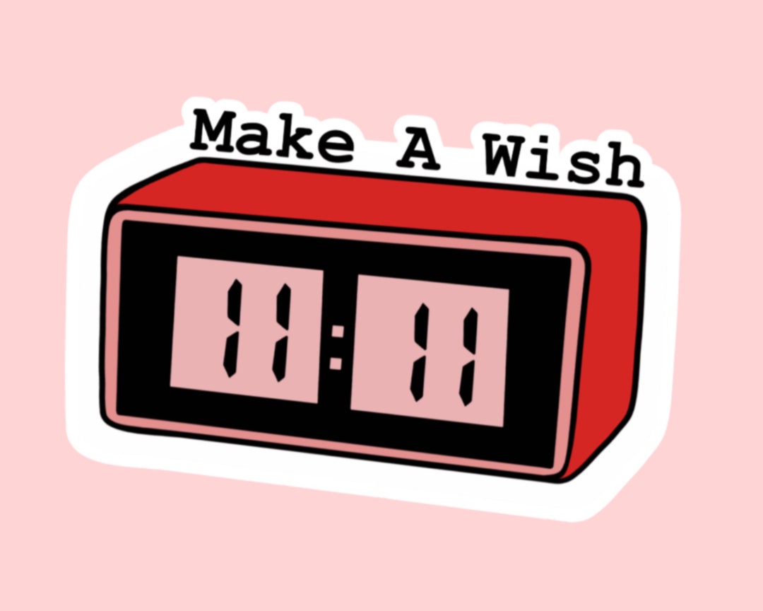 1111 MAKE A WISH Alarm Clock Red and Pink Vintage Clock Superstition