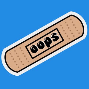 OOPS BANDAID 包帯 絆創膏 粘着カバー 間違い ブーブー 残念 エラー 欠陥 面白い ギャグ ギフト ステッカー