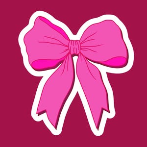 PRETTY PINK BOW Niedliche Haarband Zeichnung Girly Girl Feminine Sweet Light und Dark Pink Sticker