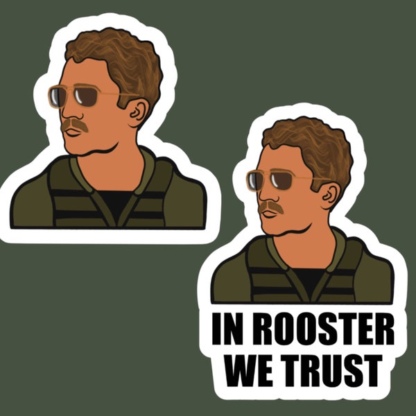 ROOSTER TOP GUN Maverick Miles Teller Movie In Rooster We Trust Aviators Pilot  Sticker