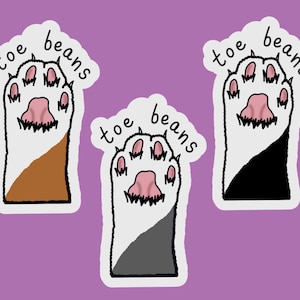 Orteil de chat HARICOTS Protège-pieds pour chaton Amoureux des chats, races de chats fauves Orange noir gris blanc rose Sticker félin mignon
