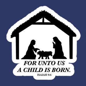私たちに子供が生まれたのです イザヤ書 9:6 クリスマス聖書の一節 キリスト教 宗教的 イエス・キリスト クリスマスプレゼント ステッカーやブックマーク