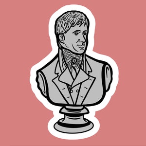 M. DARCY BUST 2005 Orgueil et Préjugés Marbre Matthew Macfayden Acteur Jane Austen Film Film Sculpture Sticker