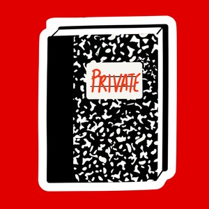 Cuaderno de composición PRIVADO Recuerdos de la infancia Secretos Útiles escolares en blanco y negro Pegatina o marcapáginas inspirado en la nostálgica Harriet la espía