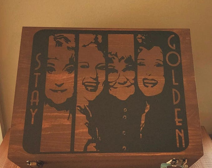Featured listing image: Stay Golden - Golden Girls Memory Box / Keepsake / Memorial Box / Wooden Urn