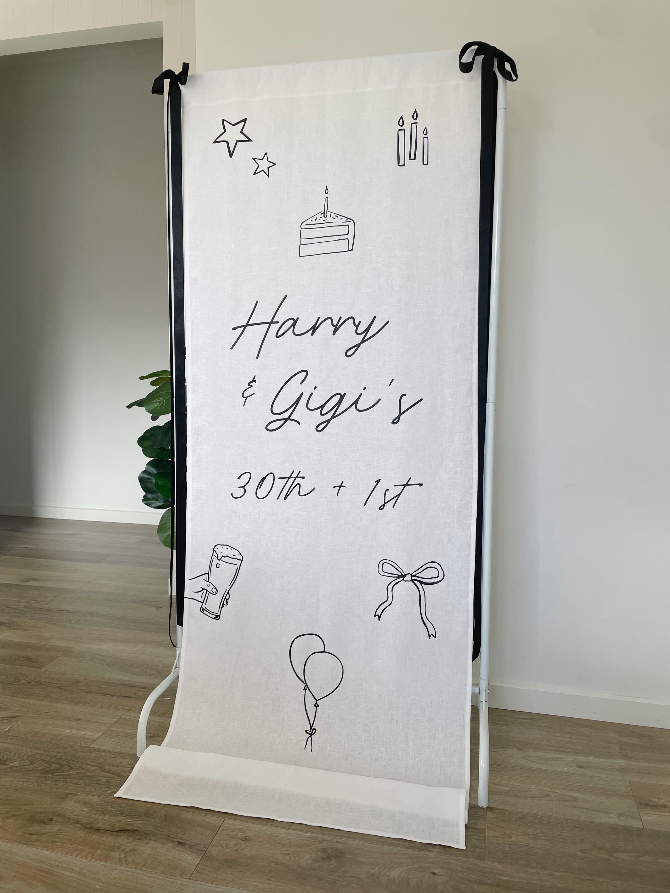 Custom Order | Fabric Event Sign | Linen Sign | Personalised Fabric ...