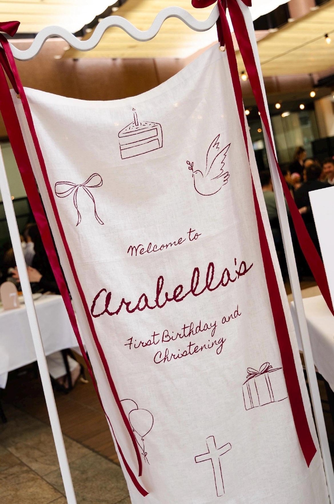 Custom Order | Fabric Event Sign | Linen Sign | Personalised Fabric ...